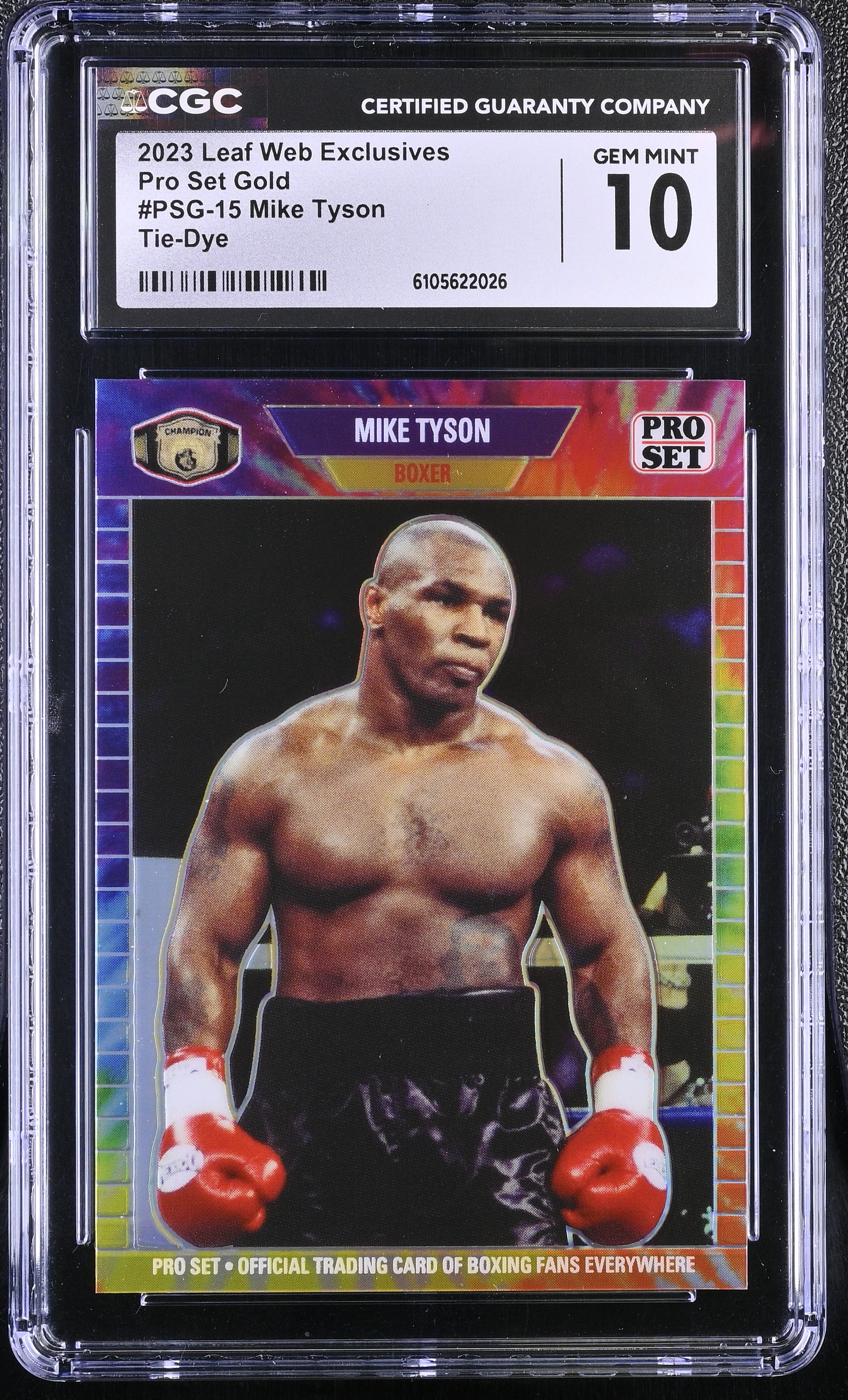 Mike Tyson 2023 Leaf Web Exclusives Pro Set Rainbow #PSG15 #1/5 (CGC 10) at PristineAuction.com Mike Tyson 2023 Leaf Web Exclusives Pro Set Rainbow #PSG15 #1/5 (CGC 10) at PristineAuction.com