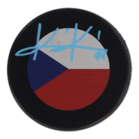 Krist&yacute;na Kaltounkov&aacute; Signed Czech Republic Logo Hockey Puck (Premium Autographs) at PristineAuction.com