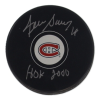 Denis Savard Signed Canadiens Logo Hockey Puck Inscribed "HOF 2000" (Premium Autographs) at PristineAuction.com