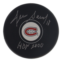 Denis Savard Signed Canadiens Logo Hockey Puck Inscribed "HOF 2000" (Premium Autographs) at PristineAuction.com
