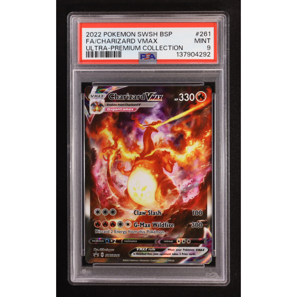 Charizard VMAX 2022 Pokemon Sword & Shield Black Star Promos Ultra Premium Collection Full Art #261 (PSA 9) at PristineAuction.com