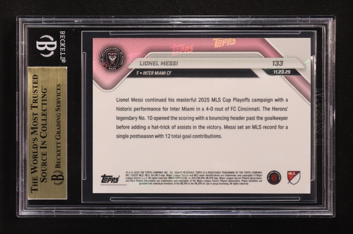 Lionel Messi 2025 Topps Now MLS #133 (BGS 9.5) at PristineAuction.com Lionel Messi 2025 Topps Now MLS #133 (BGS 9.5) at PristineAuction.com