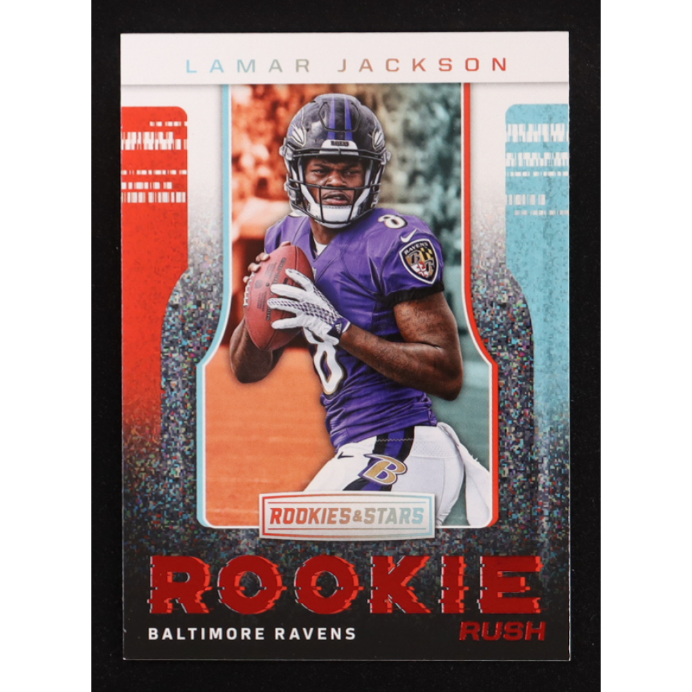 Lamar Jackson 2018 Rookies and Stars Rookie Rush #RR10 RC at PristineAuction.com