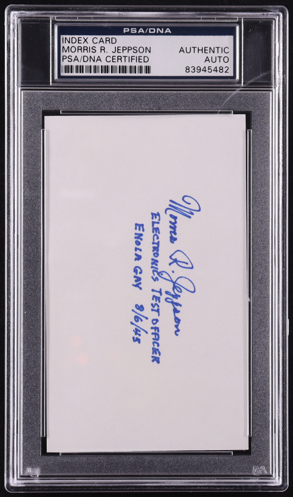 Morris R. Jeppson Signed Cut with Service Inscription (PSA) at PristineAuction.com Morris R. Jeppson Signed Cut with Service Inscription (PSA) at PristineAuction.com