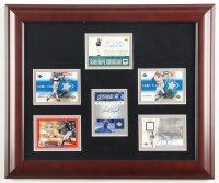 Ken Griffey Jr., Andruw Jones, Ivan Rodriguez, Carlos Delgado +2 Custom Framed (6) Upper Deck Autographed Card Display at PristineAuction.com