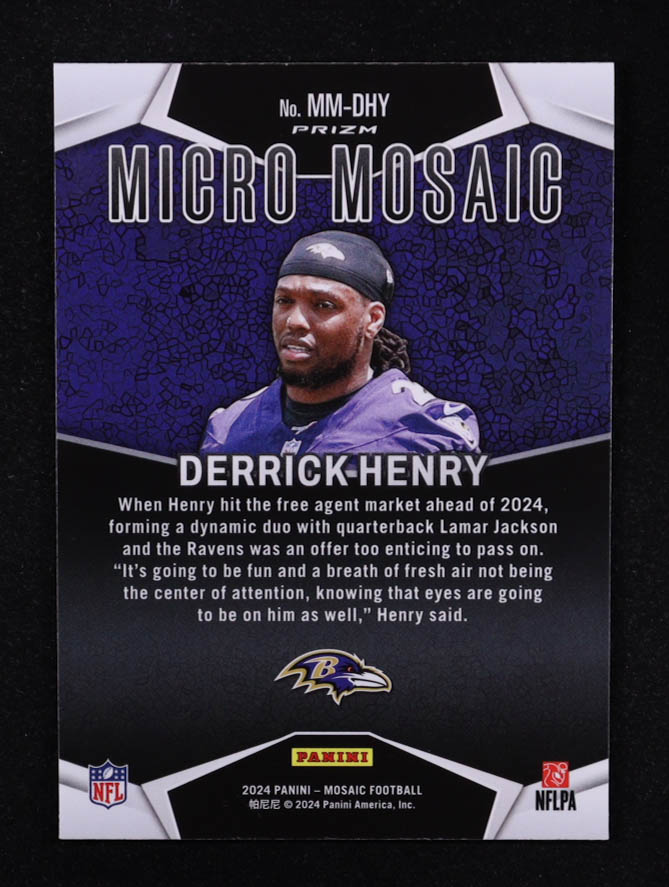 Derrick Henry 2024 Panini Mosaic Micro Mosaic #21 at PristineAuction.com Derrick Henry 2024 Panini Mosaic Micro Mosaic #21 at PristineAuction.com