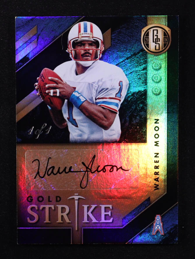 Warren Moon 2018 Panini Gold Standard Gold Strike Autographs Black #43 #1/1 at PristineAuction.com Warren Moon 2018 Panini Gold Standard Gold Strike Autographs Black #43 #1/1 at PristineAuction.com