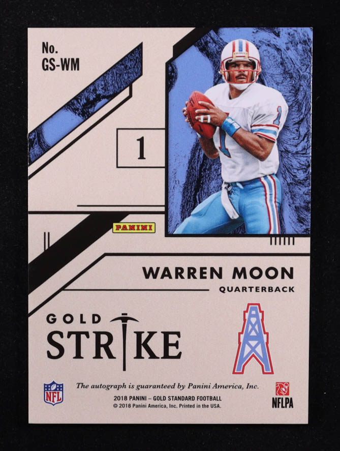 Warren Moon 2018 Panini Gold Standard Gold Strike Autographs Black #43 #1/1 at PristineAuction.com Warren Moon 2018 Panini Gold Standard Gold Strike Autographs Black #43 #1/1 at PristineAuction.com
