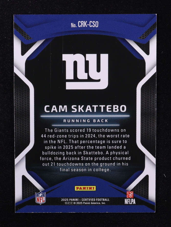 Cam Skattebo 2025 Certified Certified Rookies Mirror Lime Green #28 #01/15 RC at PristineAuction.com Cam Skattebo 2025 Certified Certified Rookies Mirror Lime Green #28 #01/15 RC at PristineAuction.com