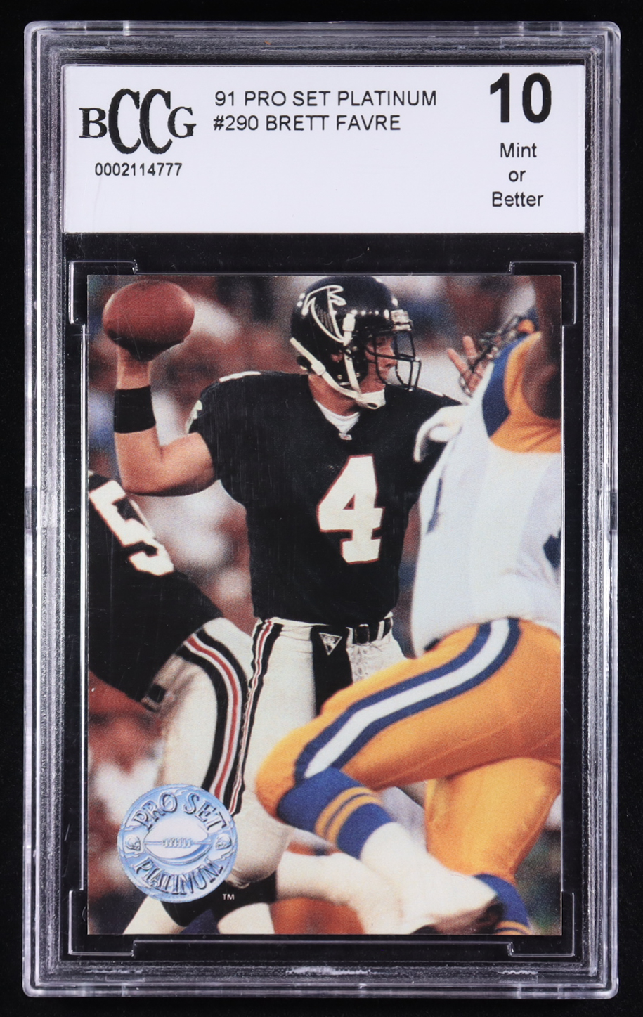 Brett Favre 1991 Pro Set Platinum #290 RC (BCCG 10) at PristineAuction.com Brett Favre 1991 Pro Set Platinum #290 RC (BCCG 10) at PristineAuction.com