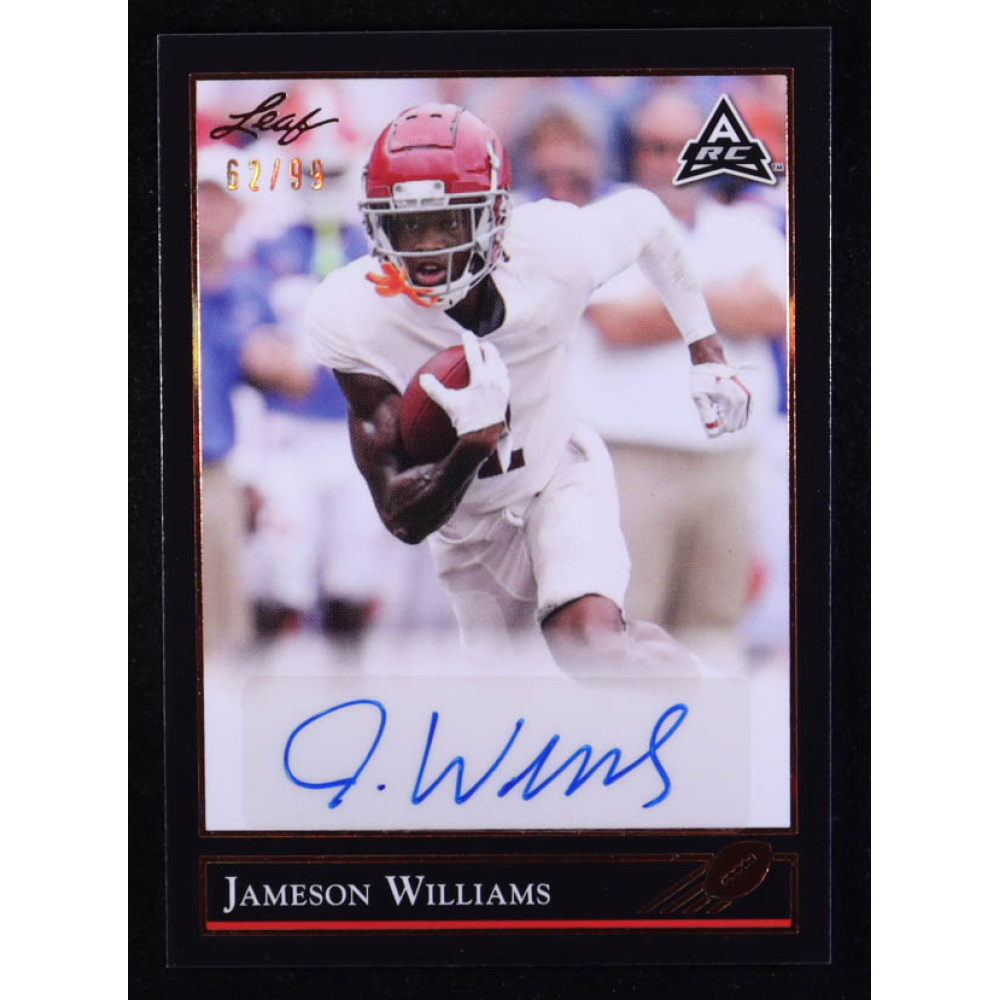 Jameson Williams 2021 Leaf Black Bronze Foil Signatures #BGJW2 #62/99 RC at PristineAuction.com