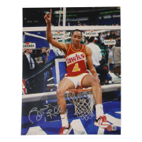 Spud Webb Signed Hawks 11x14 Photo (Beckett) at PristineAuction.com