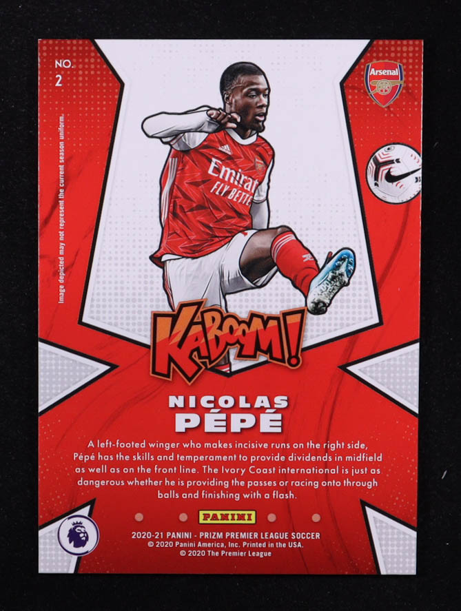 Nicolas Pepe 2020-21 Panini Prizm English Premier League Kaboom #2 at PristineAuction.com Nicolas Pepe 2020-21 Panini Prizm English Premier League Kaboom #2 at PristineAuction.com