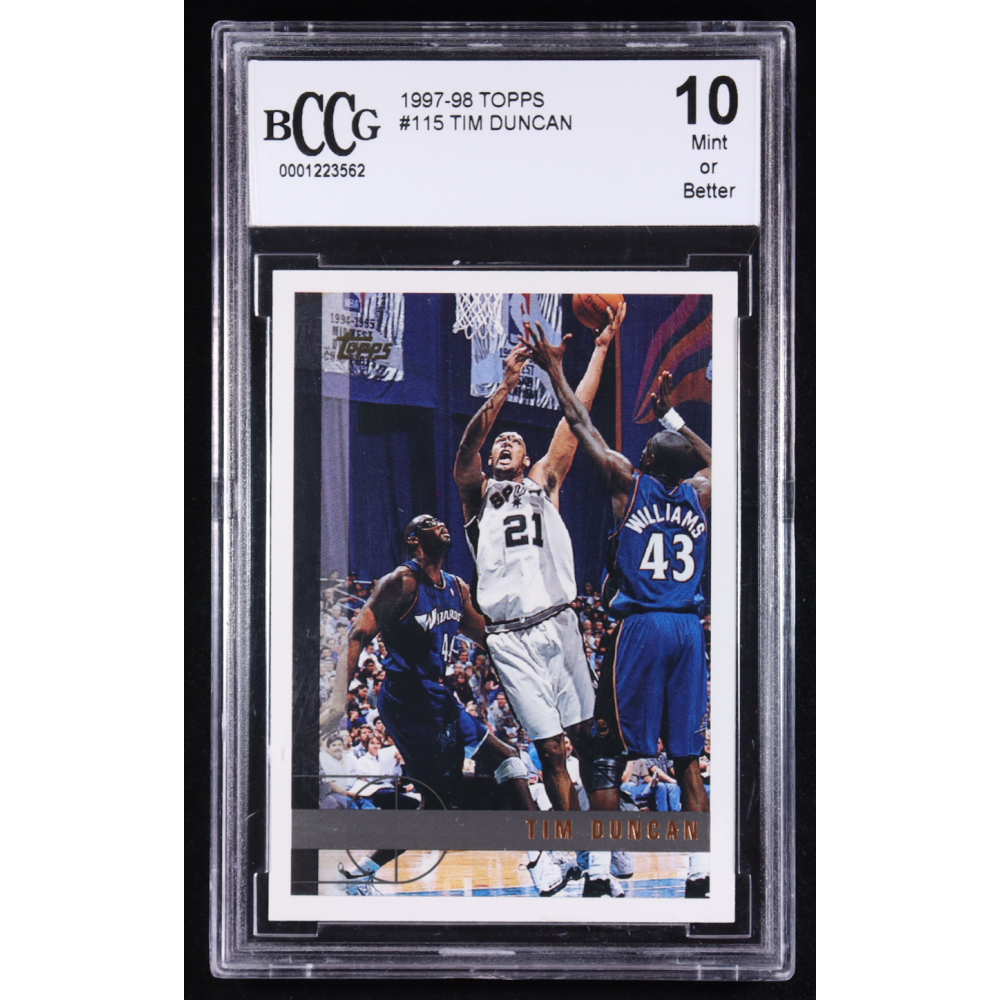 Tim Duncan 1997-98 Topps #115 RC (BCCG 10) at PristineAuction.com