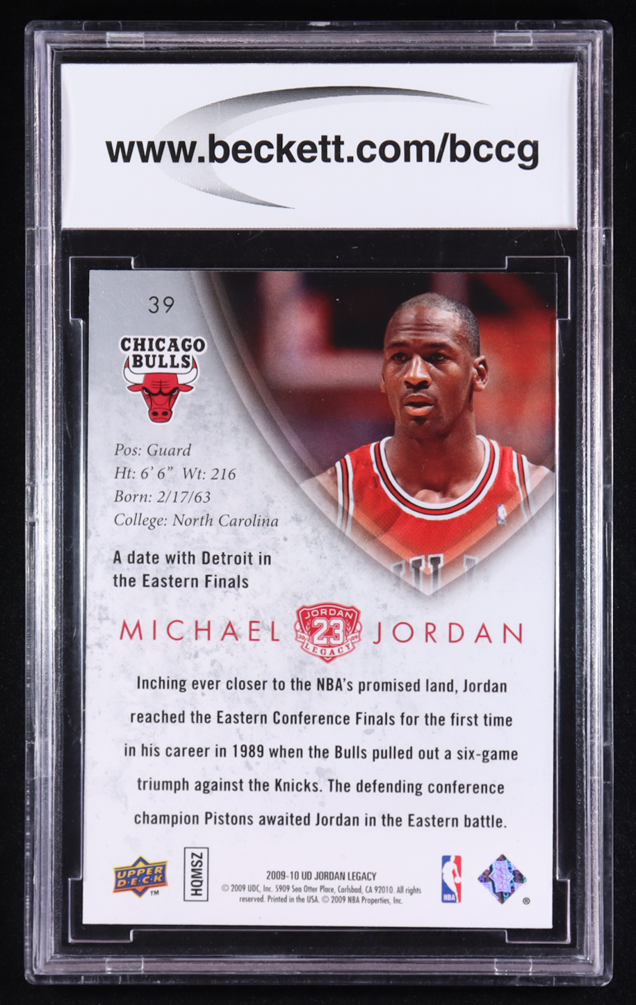 Michael Jordan 2009-10 Upper Deck MJ Legacy Collection Gold #39 (BCCG 10) at PristineAuction.com Michael Jordan 2009-10 Upper Deck MJ Legacy Collection Gold #39 (BCCG 10) at PristineAuction.com