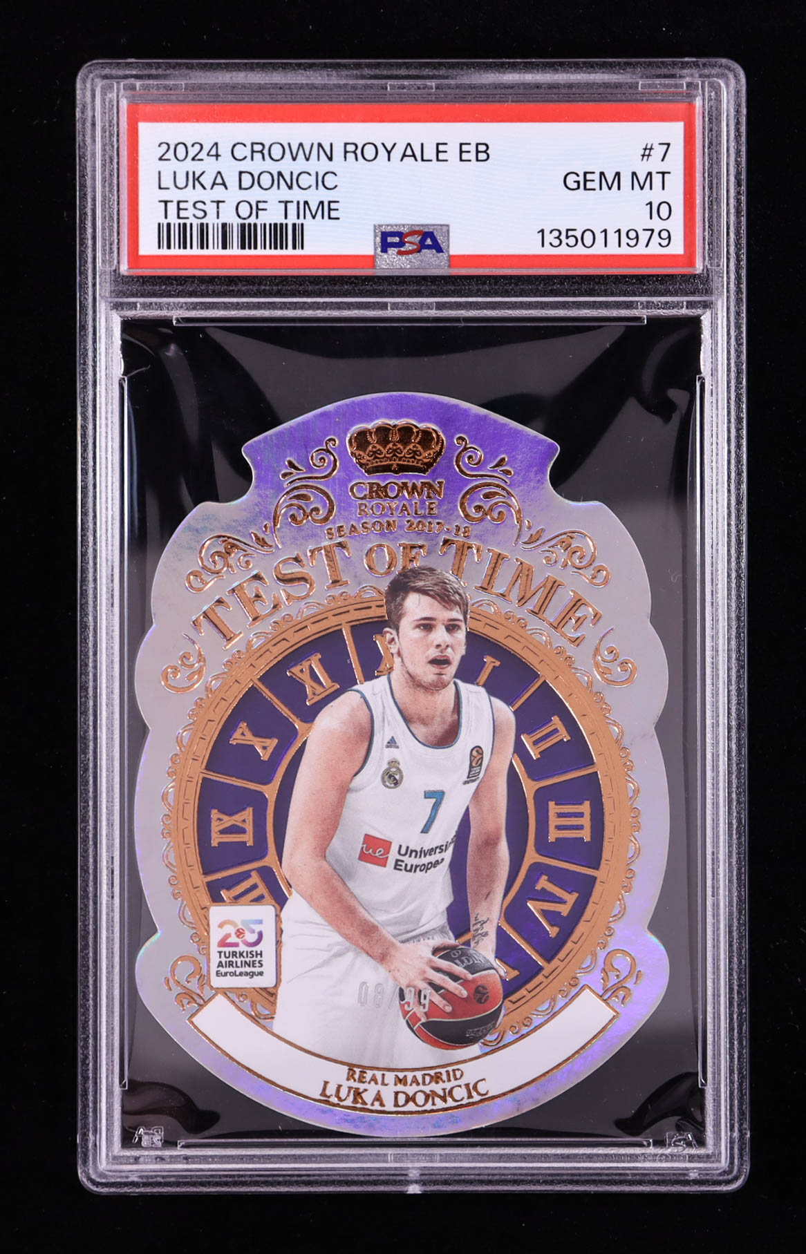 Luka Doncic 2024-25 Crown Royale Turkish Airlines EuroLeague Test of Time #7 #08/99 (PSA 10) at PristineAuction.com Luka Doncic 2024-25 Crown Royale Turkish Airlines EuroLeague Test of Time #7 #08/99 (PSA 10) at PristineAuction.com