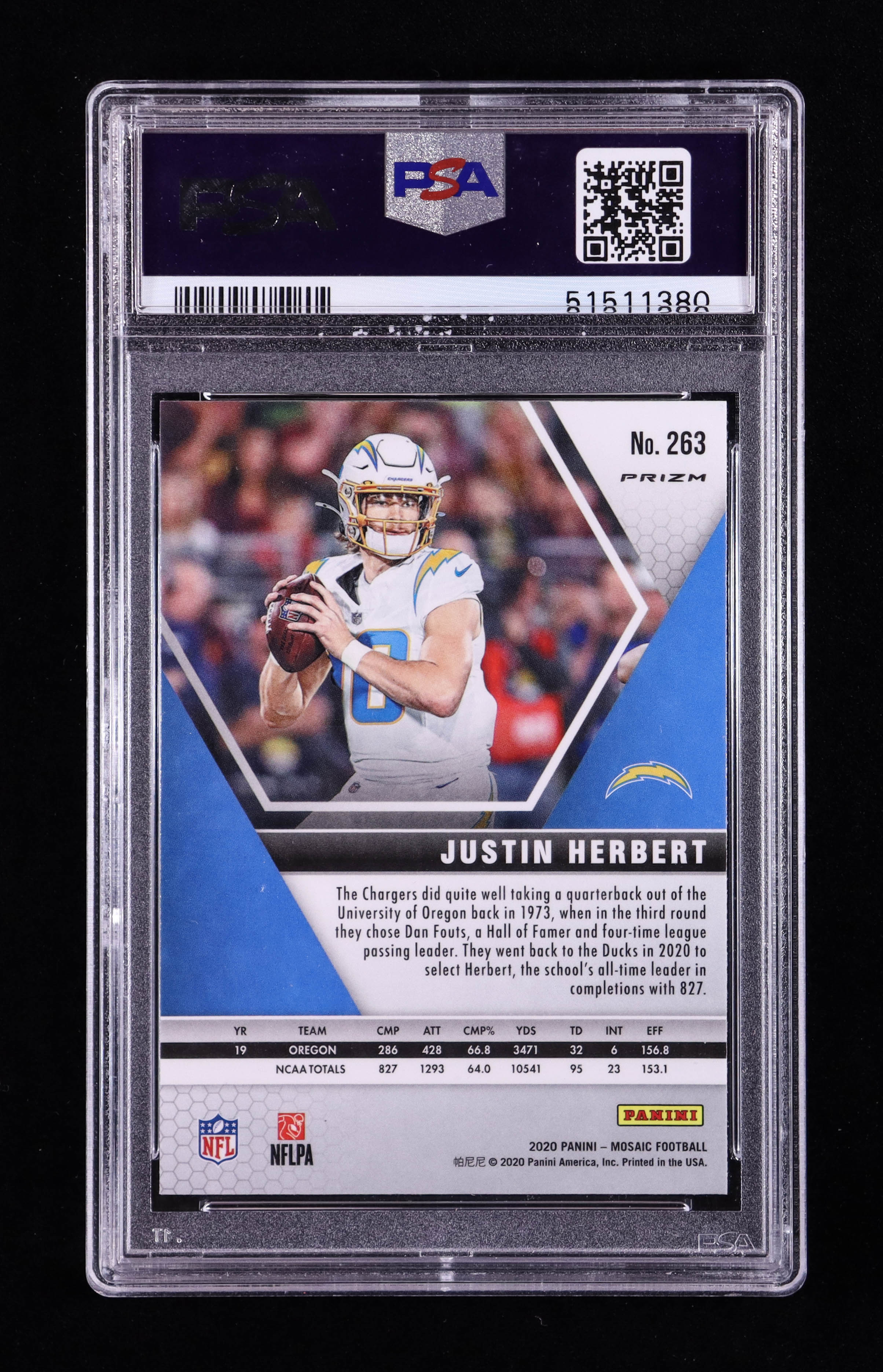 Justin Herbert 2020 Panini Mosaic Mosaic Green #263 DEB RC (PSA 10) at PristineAuction.com Justin Herbert 2020 Panini Mosaic Mosaic Green #263 DEB RC (PSA 10) at PristineAuction.com