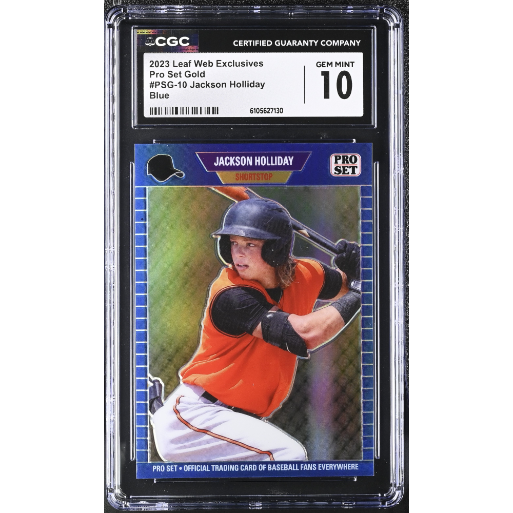 Jackson Holliday 2023 Leaf Web Exclusives Pro Set Blue #PSG10 RC #9/25 (CGC 10) at PristineAuction.com