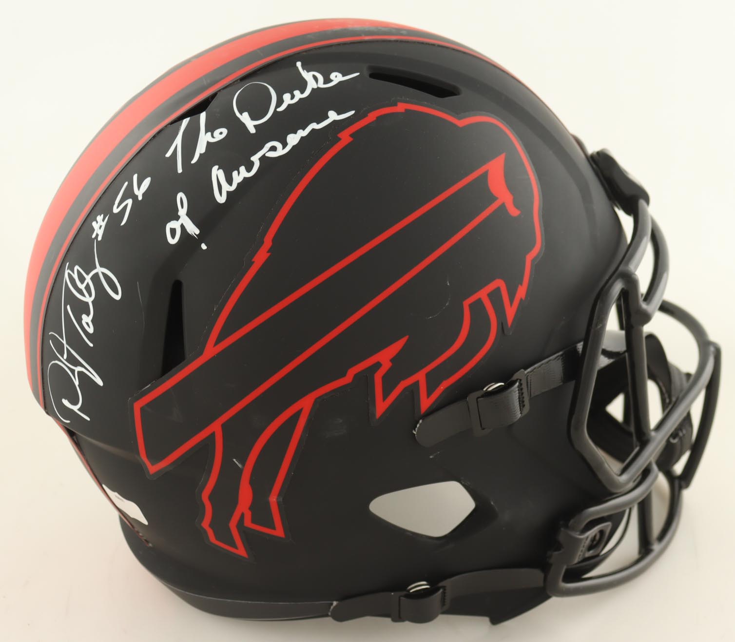Darryl Talley Signed Bills Full-Size Eclipse Alternate Speed Helmet Inscribed "The Duke of Awesome" (Radtke) at PristineAuction.com Darryl Talley Signed Bills Full-Size Eclipse Alternate Speed Helmet Inscribed "The Duke of Awesome" (Radtke) at PristineAuction.com