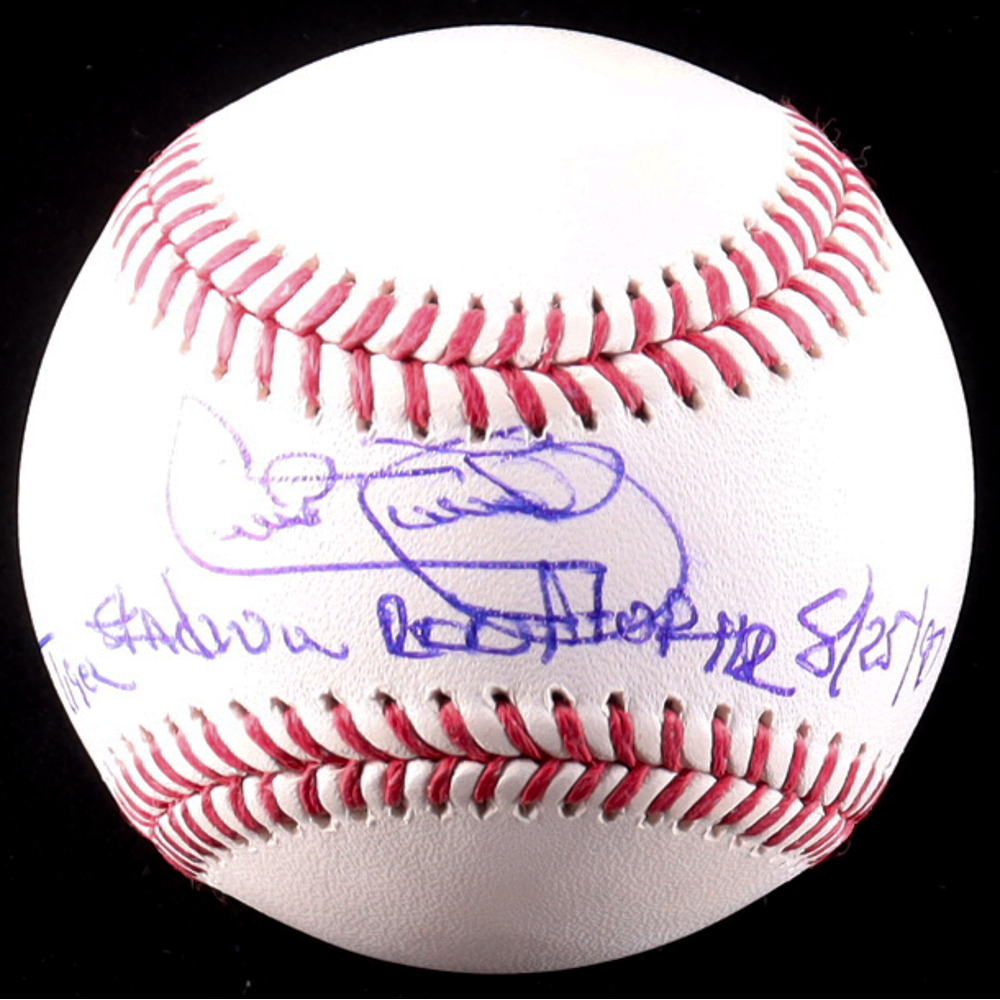 Cecil Fielder Signed OML Baseball Inscribed "Tiger Stadium Rooftop HR 8/25/90" (PSA) at PristineAuction.com