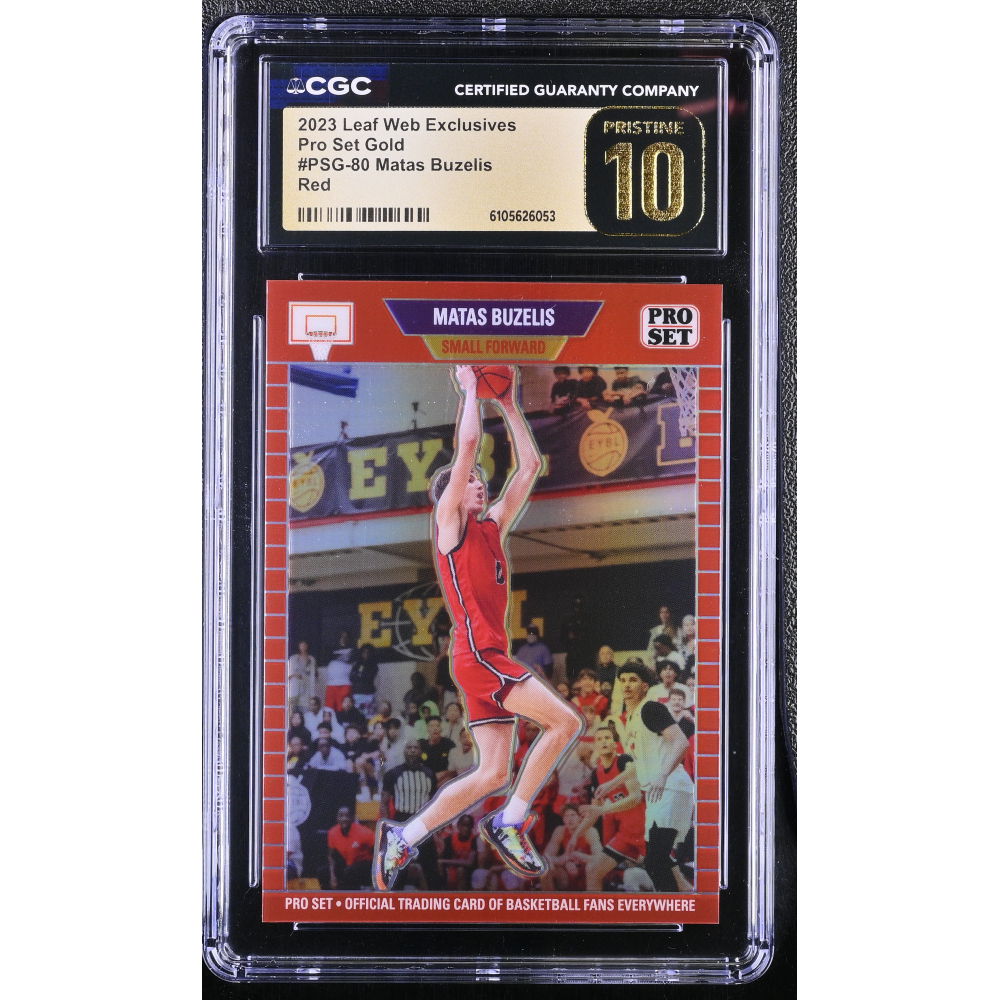 Matas Buzelis 2023 Leaf Web Exclusives Pro Set Red #PSG80 RC #60/89 (CGC 10 | Pristine Black Label) at PristineAuction.com