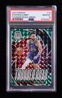 Stephen Curry 2023-24 Panini Mosaic Thunder Road Mosaic Green #13 (PSA 10) at PristineAuction.com