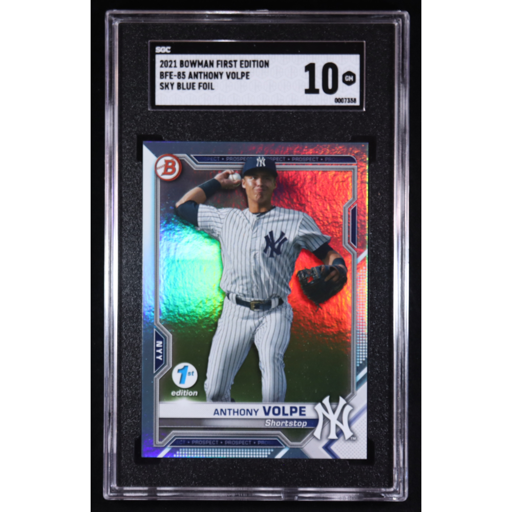 Anthony Volpe 2021 Bowman First Edition Sky Blue Foil #BFE-B5 RC (SGC 10) at PristineAuction.com