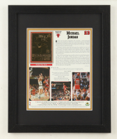 Michael Jordan Custom Framed Article Display with 23kt Gold Trading Card at PristineAuction.com
