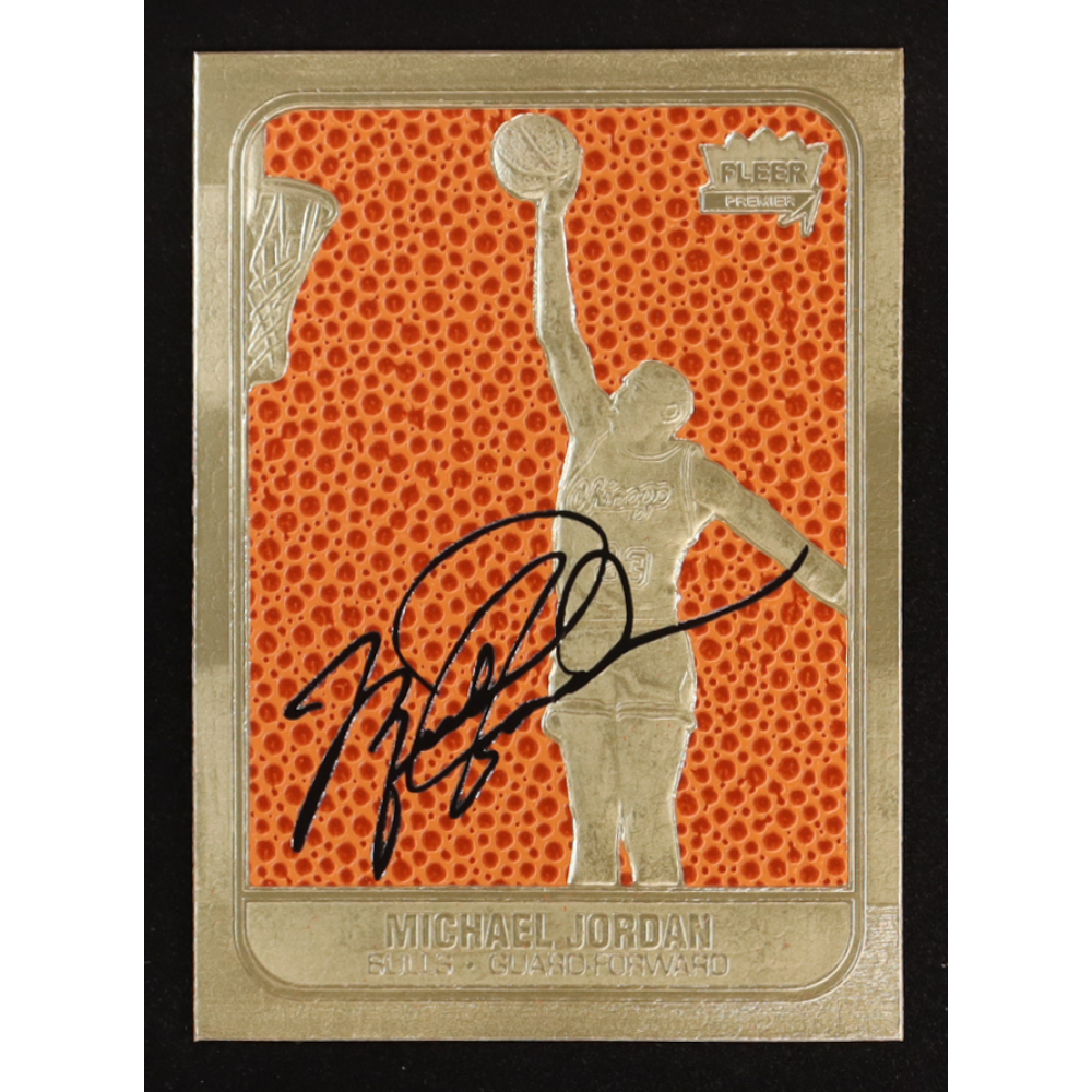 Michael Jordan 1997 Fleer Premier Feel the Game Signature Series 23KT Gold Card at PristineAuction.com