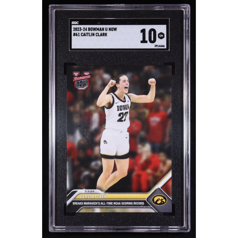 Caitlin Clark 2023-24 Bowman U Now #61 RC (SGC 10) at PristineAuction.com