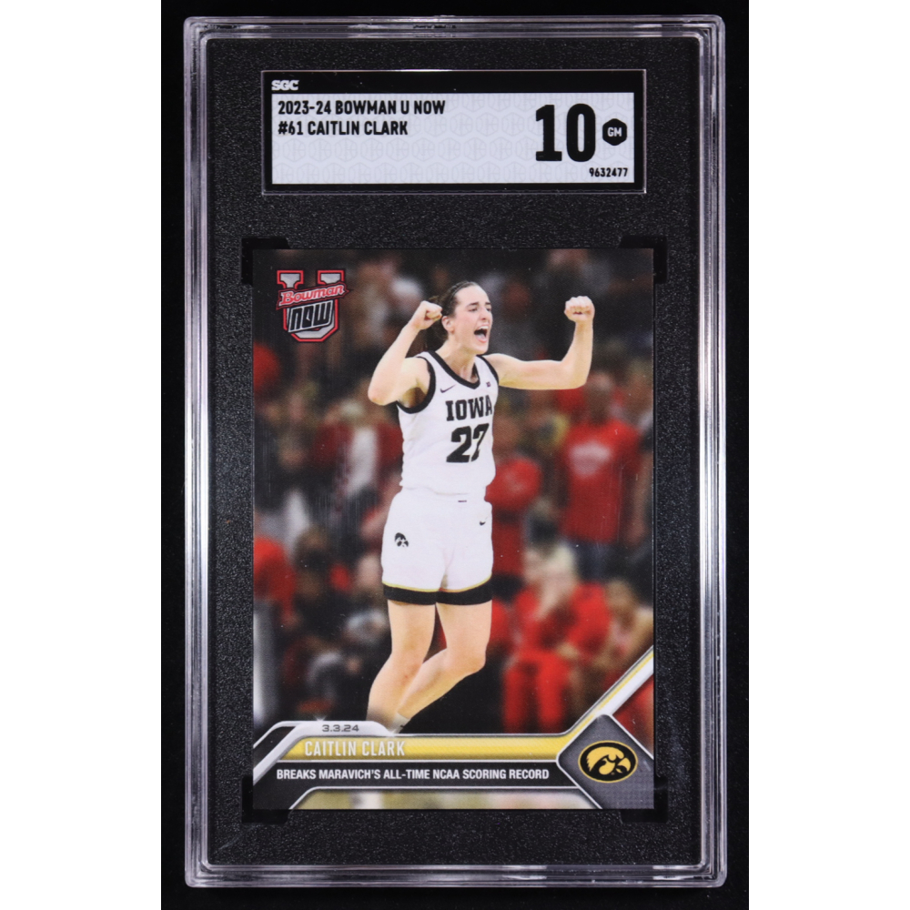 Caitlin Clark 2023-24 Bowman U Now #61 RC (SGC 10) at PristineAuction.com