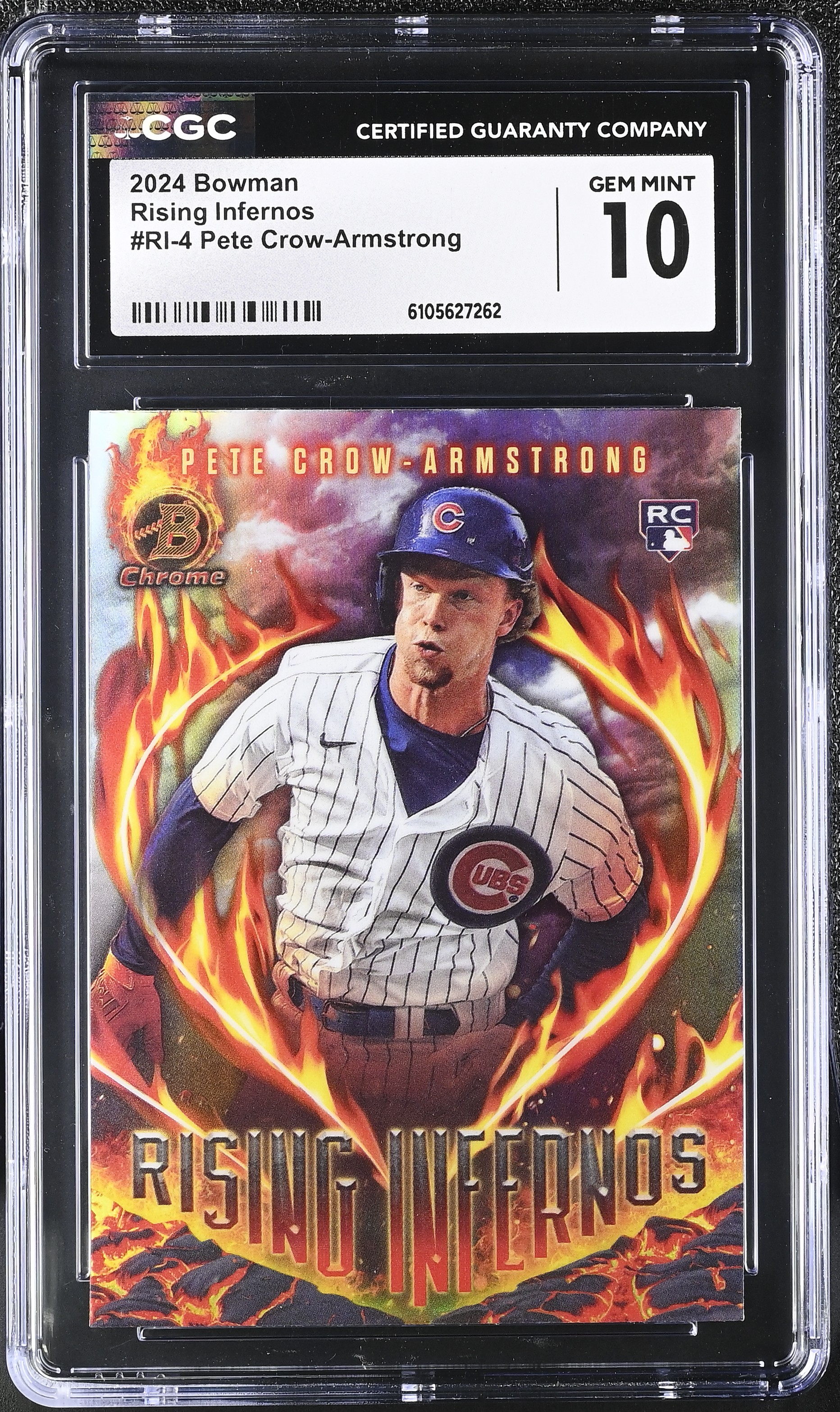 Pete Crow-Armstrong 2024 Bowman Chrome Rising Infernos #RI4 RC (CGC 10) at PristineAuction.com Pete Crow-Armstrong 2024 Bowman Chrome Rising Infernos #RI4 RC (CGC 10) at PristineAuction.com