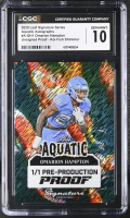 Omarion Hampton 2025 Leaf Signature Series Aquatic Koi Fish Shimmer Pre-Production Proof #AOH1 RC #1/1 (CGC 10) at PristineAuction.com