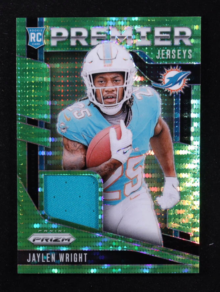 Jaylen Wright 2024 Panini Prizm Premier Jerseys Neon Green Pulsar #25 RC
