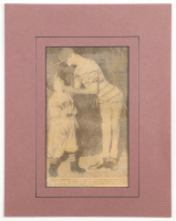 Max Patkin & Ed Gaedel Signed Browns Custom Matted Newspaper Clipping (JSA) at PristineAuction.com
