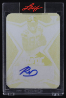 Romeo Doubs 2022 Leaf Exotic Football Snakeskin Yellow Print Production Plate Signatures #BARD1 #1/1 RC at PristineAuction.com