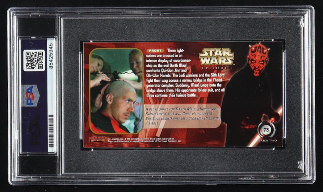 Ray Park Signed "Star Wars: Episode I" Series Two The Menace Of Maul Trading Card #73 (PSA) at PristineAuction.com Ray Park Signed "Star Wars: Episode I" Series Two The Menace Of Maul Trading Card #73 (PSA) at PristineAuction.com