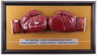 Mike Tyson Signed Custom Framed Set of (2) "Jack Dempsey" Model Boxing Gloves Display (PSA & Tyson) at PristineAuction.com
