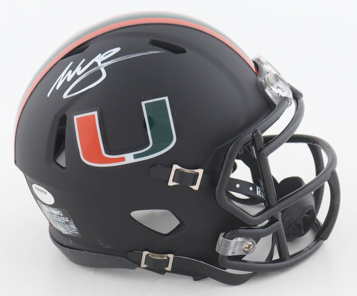 Willis McGahee Signed Miami Hurricanes Matte Black Speed Mini Helmet (Schwartz Sports) at PristineAuction.com Willis McGahee Signed Miami Hurricanes Matte Black Speed Mini Helmet (Schwartz Sports) at PristineAuction.com