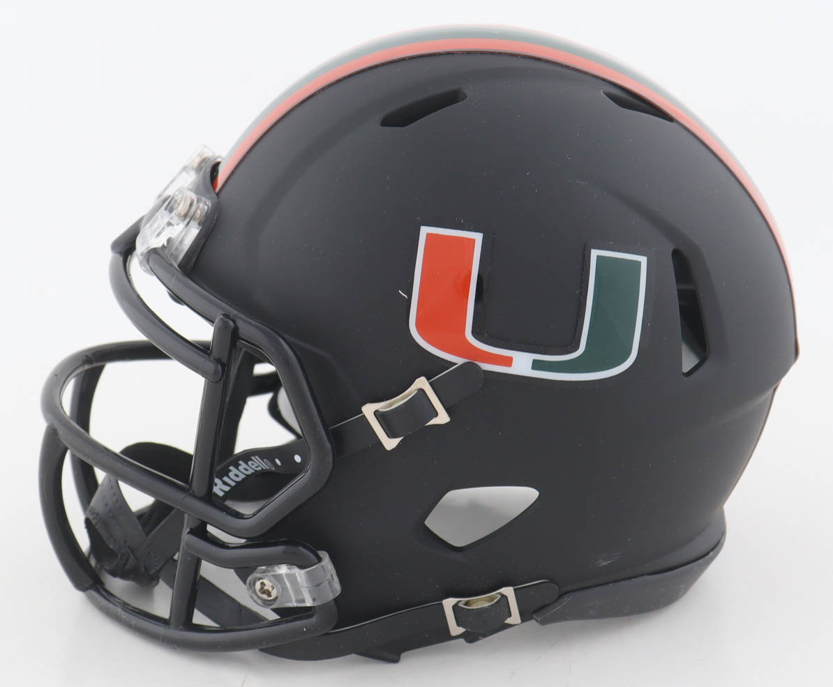 Willis McGahee Signed Miami Hurricanes Matte Black Speed Mini Helmet (Schwartz Sports) at PristineAuction.com Willis McGahee Signed Miami Hurricanes Matte Black Speed Mini Helmet (Schwartz Sports) at PristineAuction.com