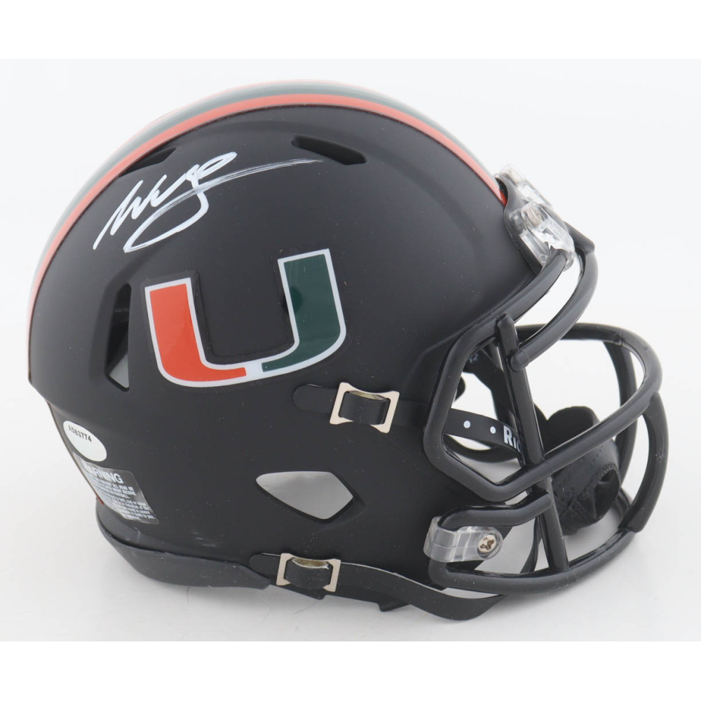 Willis McGahee Signed Miami Hurricanes Matte Black Speed Mini Helmet (Schwartz Sports) at PristineAuction.com