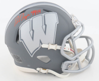 Ron Dayne Signed Wisconsin Badgers Slate Alternate Speed Mini Helmet Inscribed "99H" (Schwartz) at PristineAuction.com