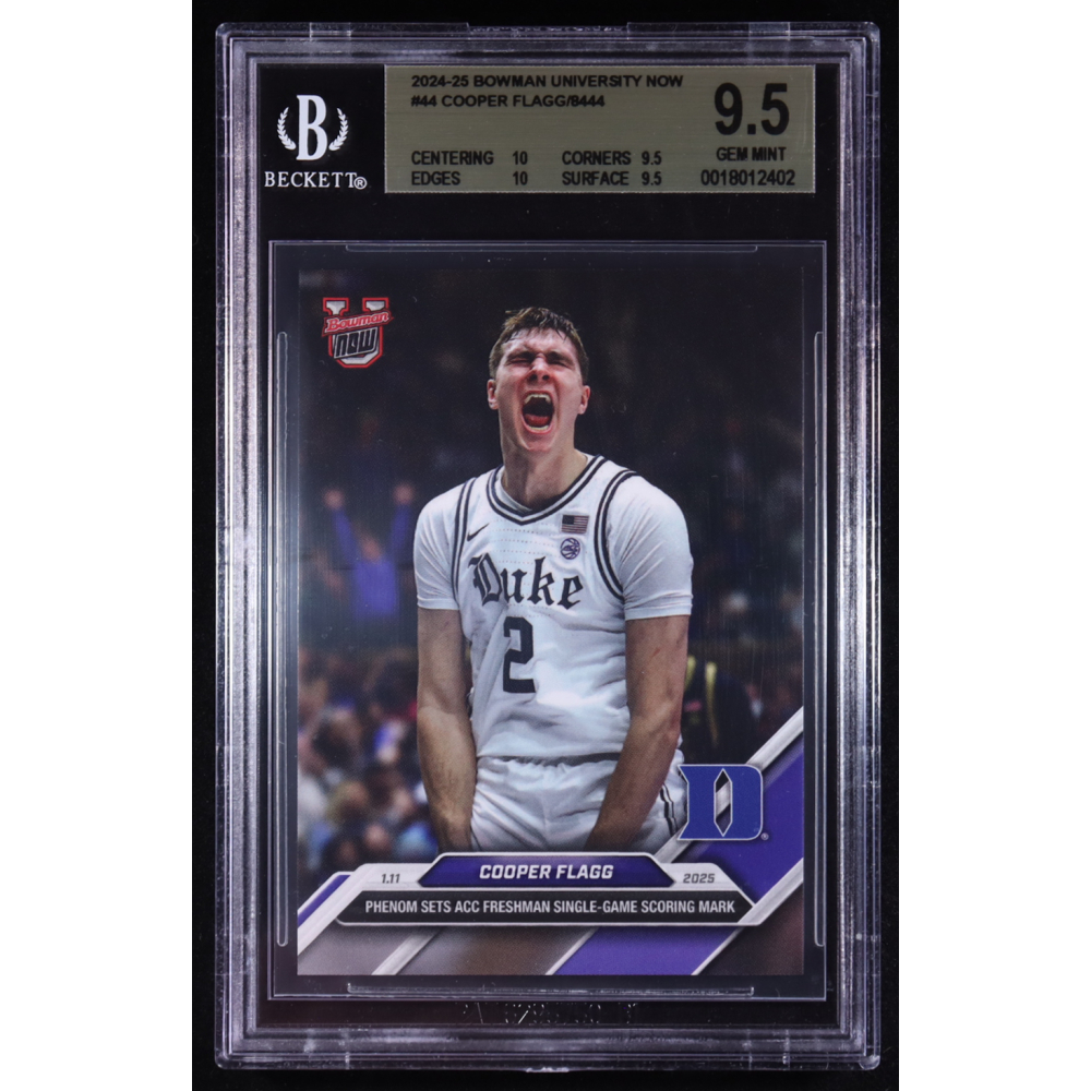 Cooper Flagg 2024-25 Bowman University Now #44 RC (BGS 9.5) at PristineAuction.com
