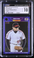 Charlie Sheen 2023 Leaf Web Exclusives Pro Set Purple #PSG37 #3/15 (CGC 10) at PristineAuction.com