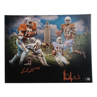 Vince Young & Earl Campbell Signed Texas Longhorns 16x20 Photo (Beckett) at PristineAuction.com