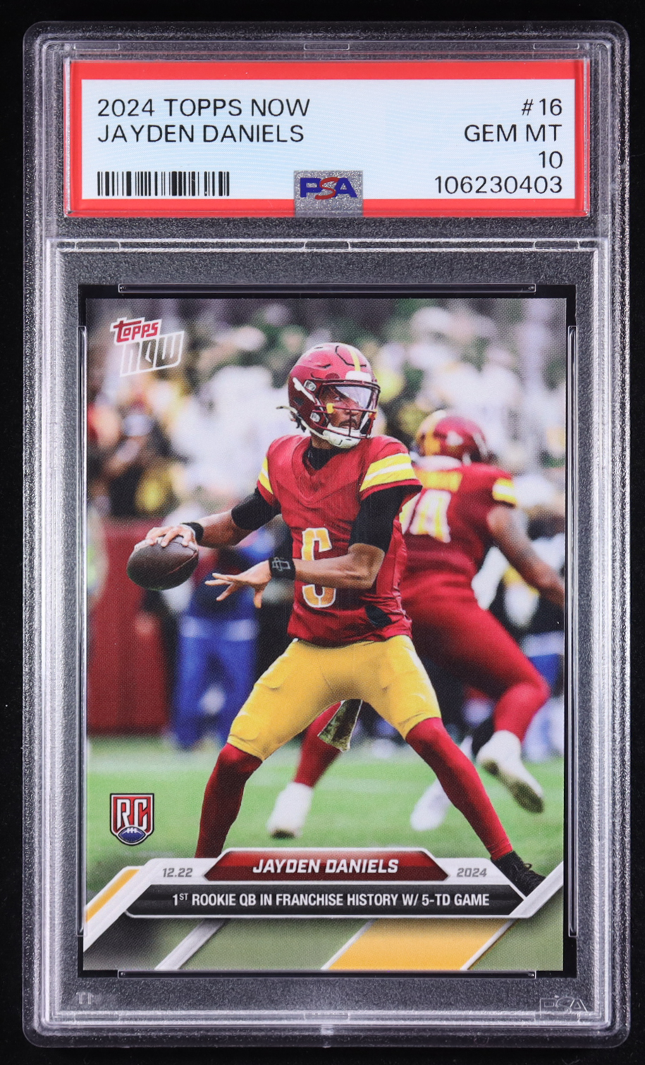 Jayden Daniels 2024 Topps Now #16 RC (PSA 10) at PristineAuction.com Jayden Daniels 2024 Topps Now #16 RC (PSA 10) at PristineAuction.com