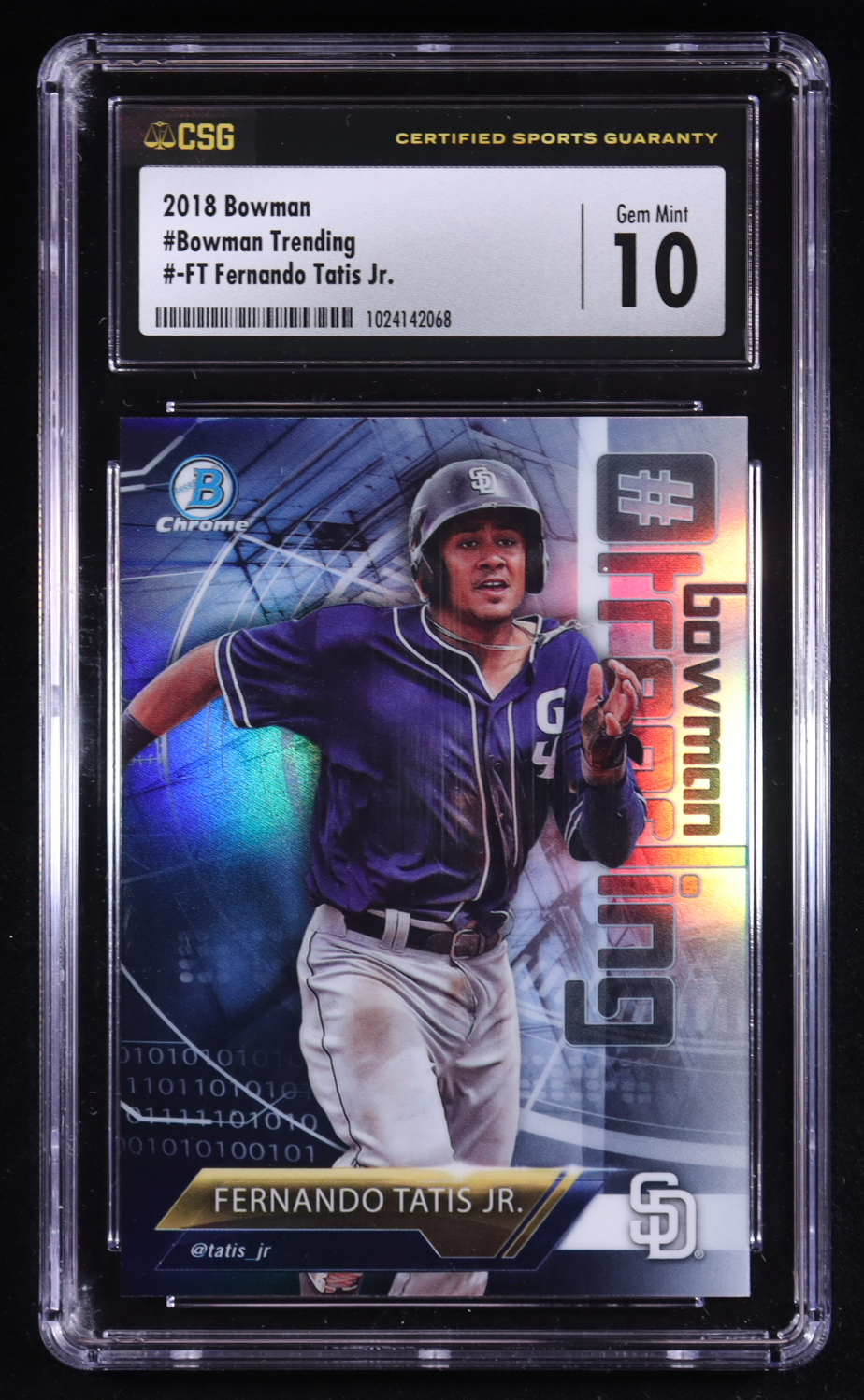 Fernando Tatis Jr. 2018 Bowman Chrome Trending #FT RC (CSG 10) at PristineAuction.com Fernando Tatis Jr. 2018 Bowman Chrome Trending #FT RC (CSG 10) at PristineAuction.com