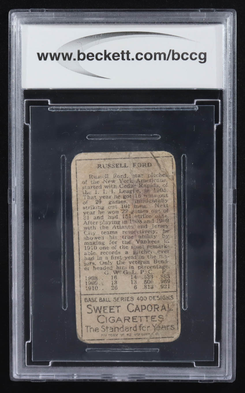Russell Ford 1911 T205 Gold Border Dark Cap #68 (BCCG 5) at PristineAuction.com Russell Ford 1911 T205 Gold Border Dark Cap #68 (BCCG 5) at PristineAuction.com