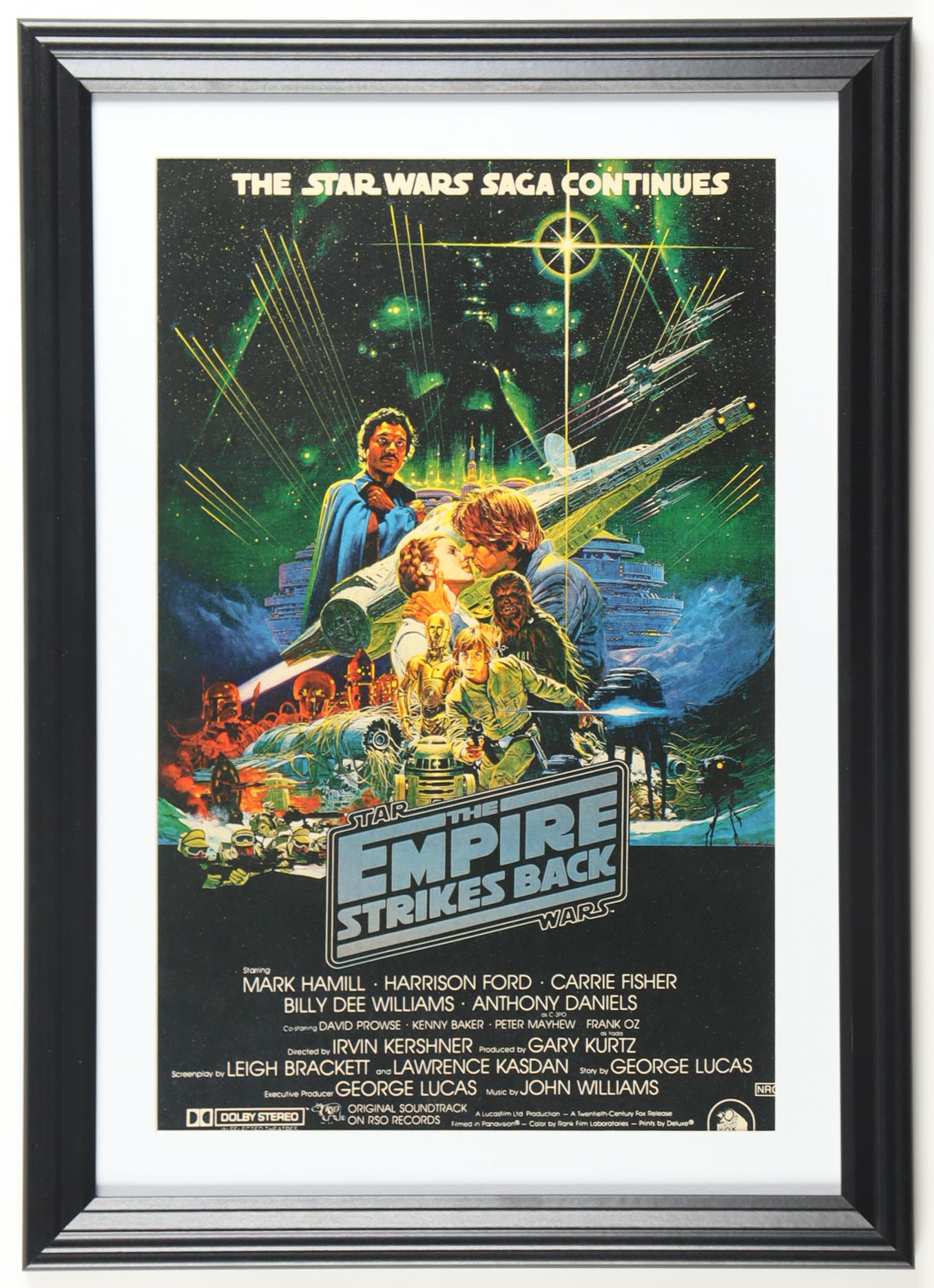 1980 "Star Wars: The Empire Strikes Back" Custom Framed Print Display at PristineAuction.com 1980 "Star Wars: The Empire Strikes Back" Custom Framed Print Display at PristineAuction.com