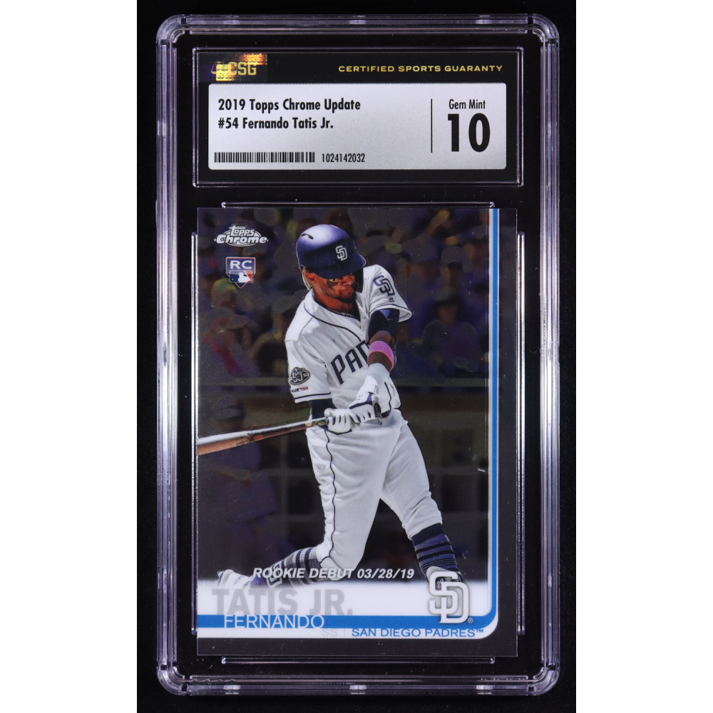 Fernando Tatis Jr. 2019 Topps Chrome Update #54 RC (CSG 10) at PristineAuction.com